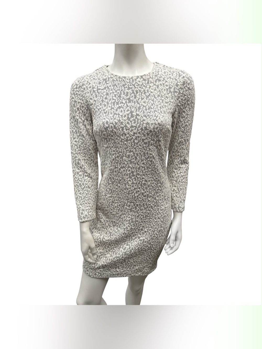 Dynamite Beige & Gray Leopard Print Long Sleeve Dress Size M